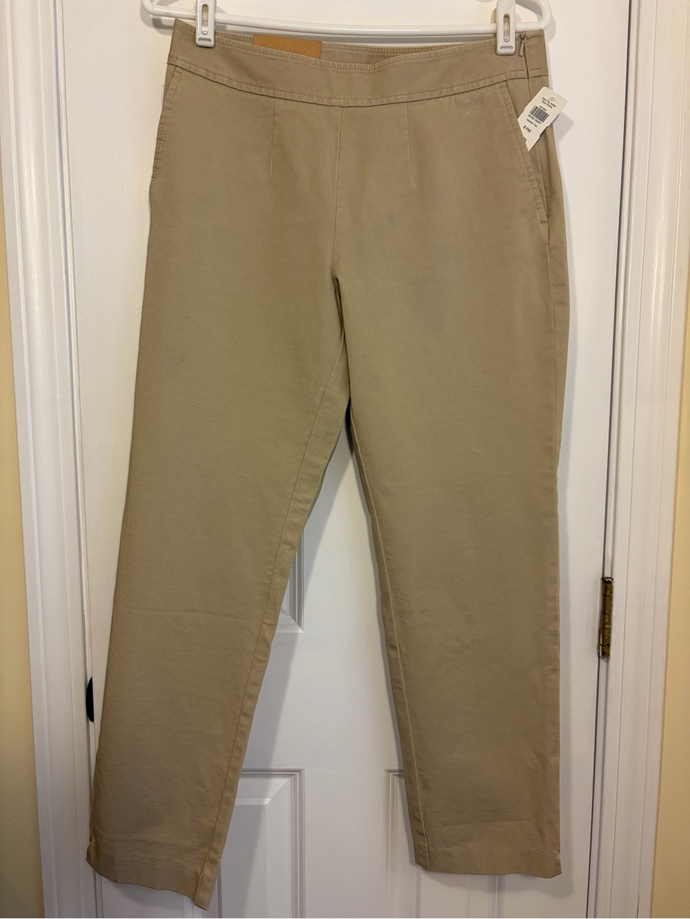 NWT L.L.Bean Side Zip Ankle Pants Women’s 6 Petite Coastal Tan Classic Fit Work